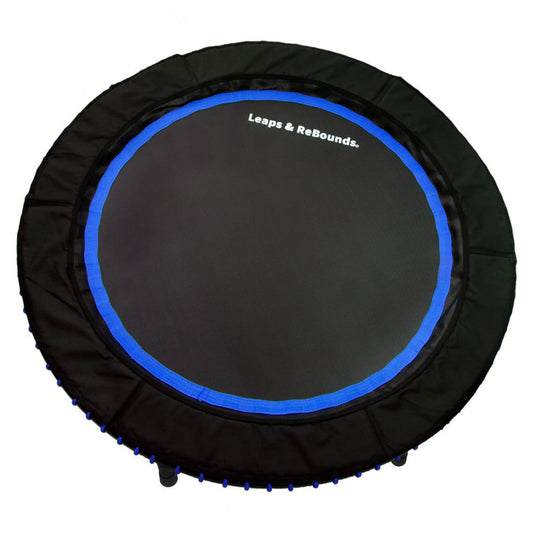 LEAPS & REBOUNDS 48" Mini Fitness Trampoline & Rebounder Gym Equipment, Blue