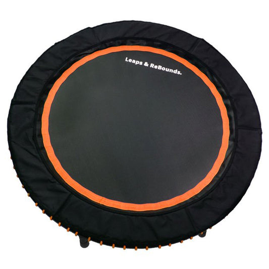 LEAPS & REBOUNDS 48" Mini Fitness Trampoline & Rebounder Gym Equipment, Orange