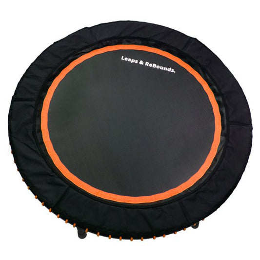 LEAPS & REBOUNDS 40" Mini Fitness Trampoline & Rebounder Gym Equipment, Orange