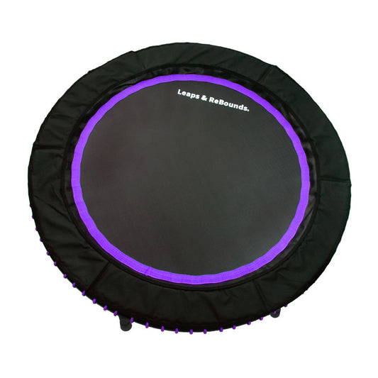 LEAPS & REBOUNDS 40" Mini Fitness Trampoline & Rebounder Gym Equipment, Purple