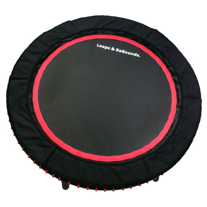 LEAPS & REBOUNDS 40" Mini Fitness Trampoline & Rebounder Exercise Equipment, Red