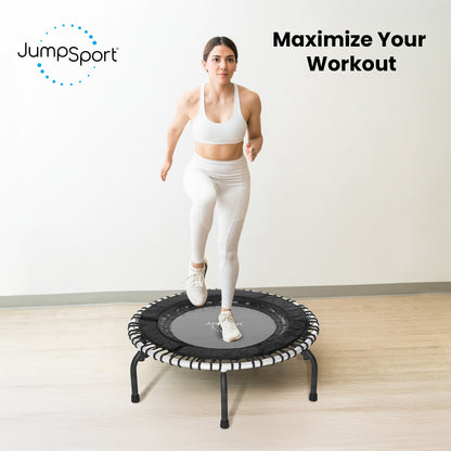 JumpSport 250 Workout Rebounder for Adults, 39" Mini Fitness Trampoline, White