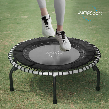 JumpSport 250 Workout Rebounder for Adults, 39" Mini Fitness Trampoline, White