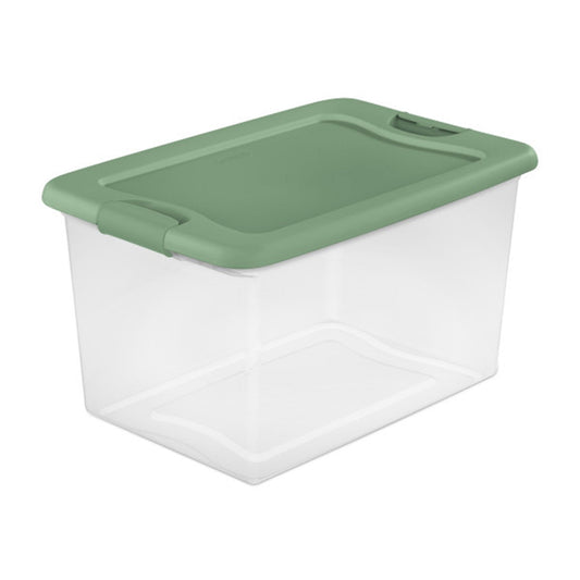 Sterilite 64 Qt Latching Plastic Storage Container Tote, Crisp Green (24 Pack)