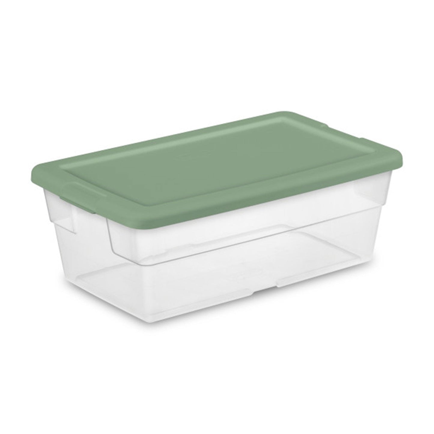 Sterilite Clear Stackable 6 Qt Storage Tote Box Container, Crisp Green (30 Pack)