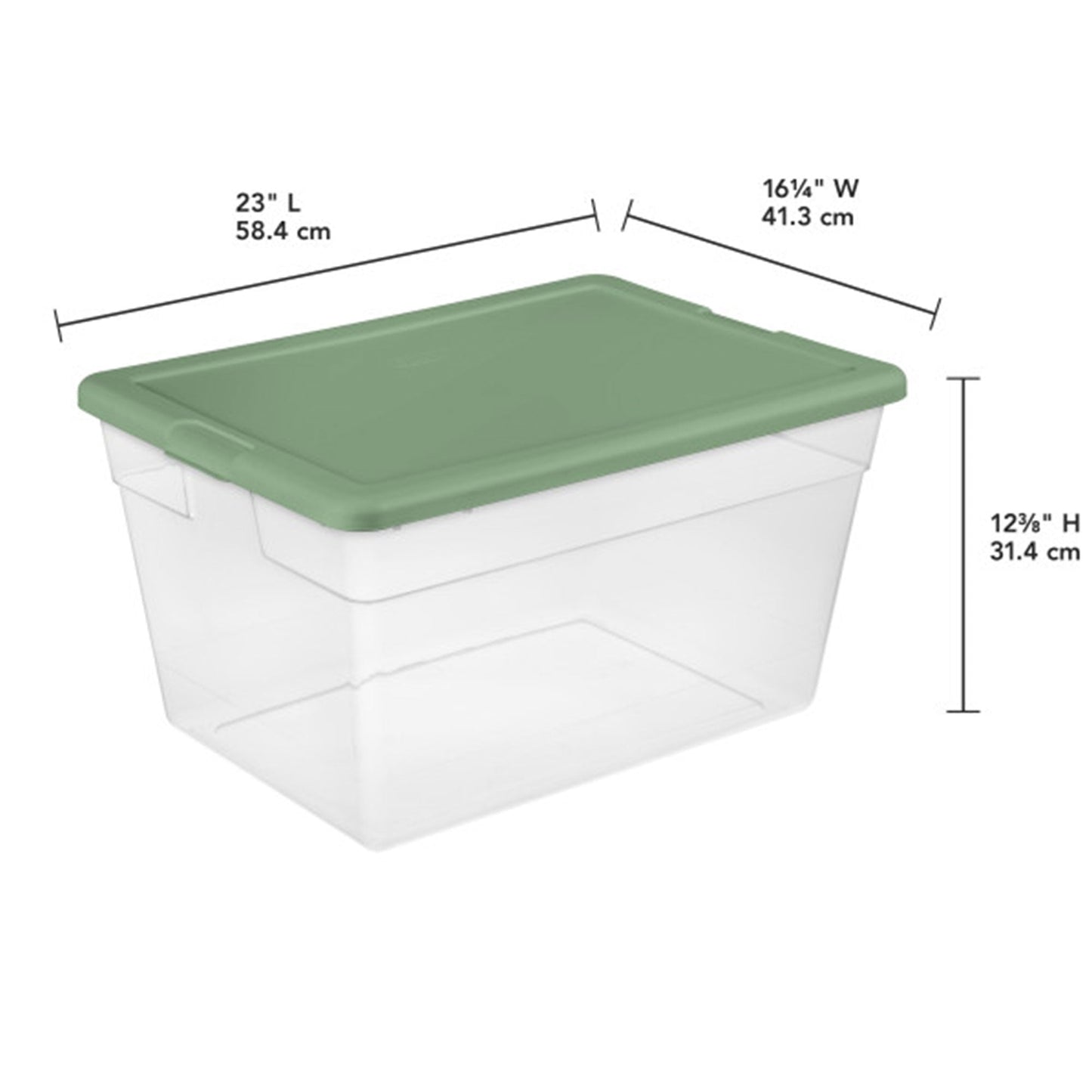 Sterilite 56 Quart Plastic Stackable Storage Container Tote, Crisp Green, 8 Pack