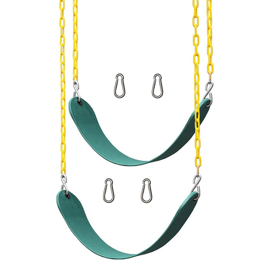 Jungle Gym Kingdom Playground Swing Set Outdoor Swing & Chain Set, 2 Pack, Green