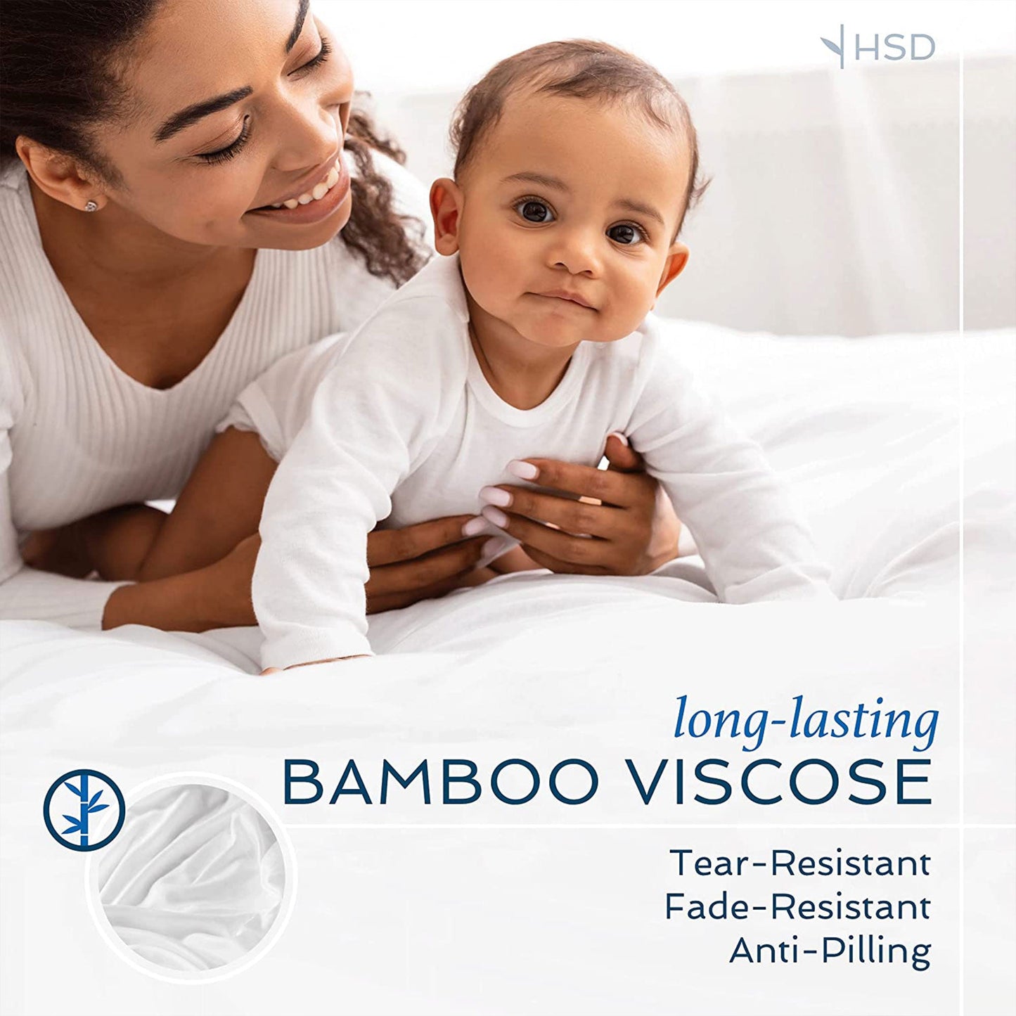 Hotel Sheets Direct Bamboo 4 Piece Sheet & Pillowcase Set, Cal King, Light Blue