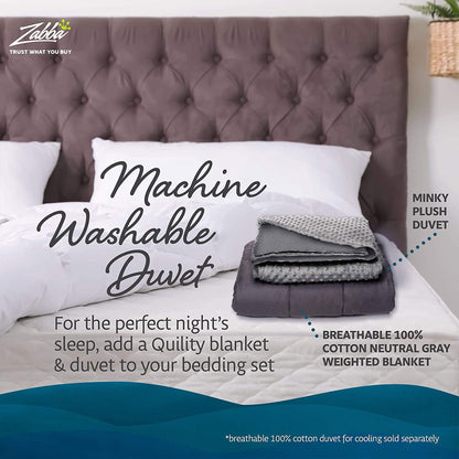 Quility 20 Pound Weighted Blanket Duvet Cover for Adults, F/Q 60" x 80," Gray