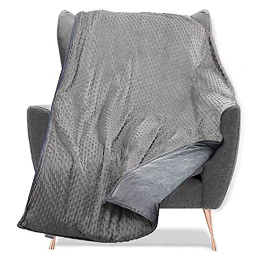Quility 15 Pound Weighted Blanket Duvet Cover for Adults, F/Q 60" x 80," Gray