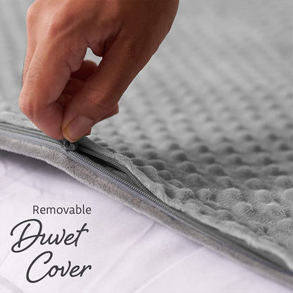 Quility 15 Pound Weighted Blanket Duvet Cover for Adults, F/Q 60" x 80," Gray