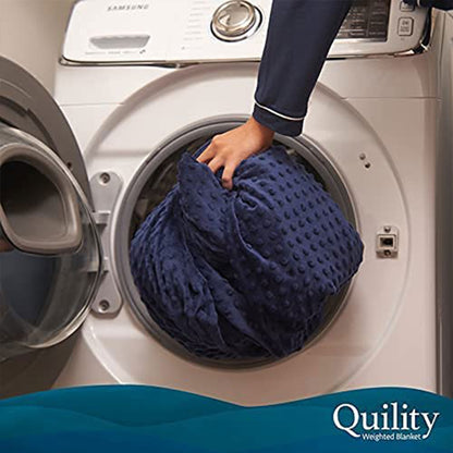 Quility 15 Pound Weighted Blanket Duvet Cover for Adults, F/Q 60" x 80," Gray