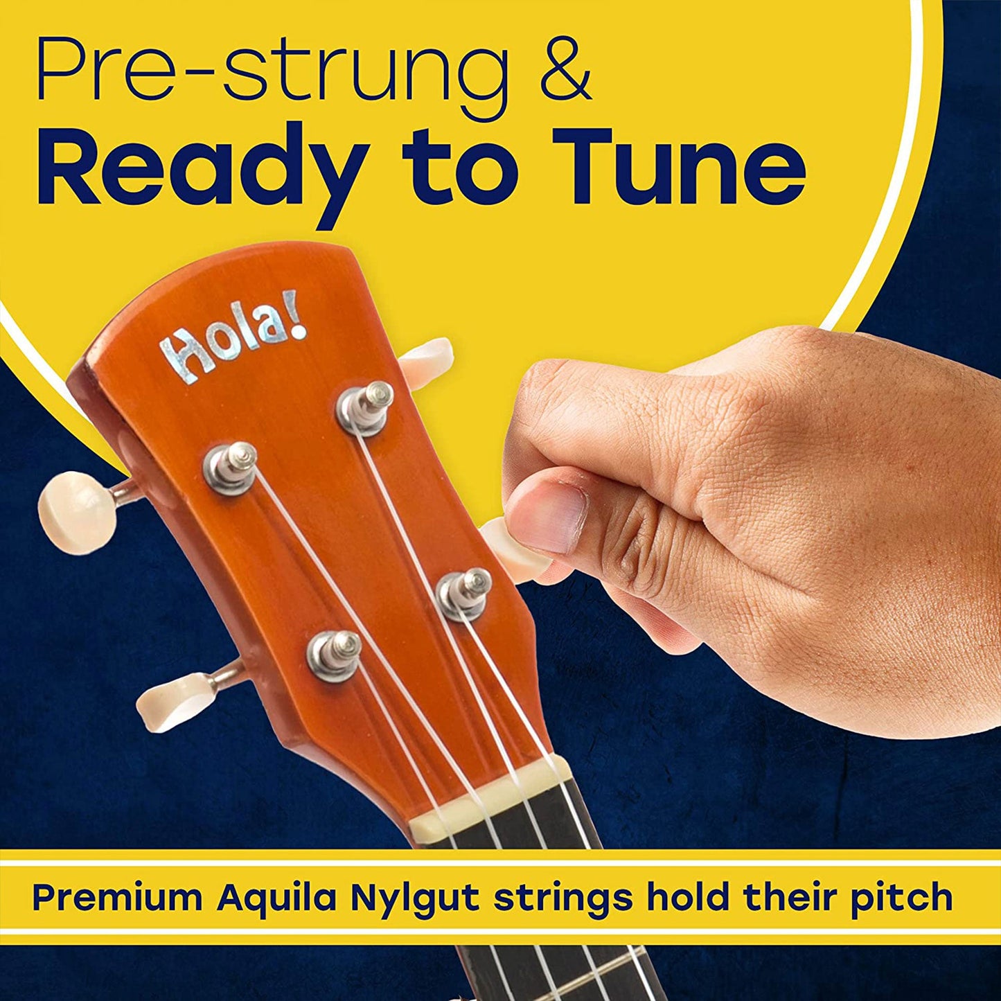 Hola! Music Color Series Soprano Ukulele Set with Tote Bag, Strap, & Picks, Pink