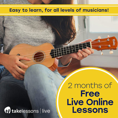 Hola! Music Color Series Soprano Ukulele Set with Tote Bag, Strap, & Picks, Pink