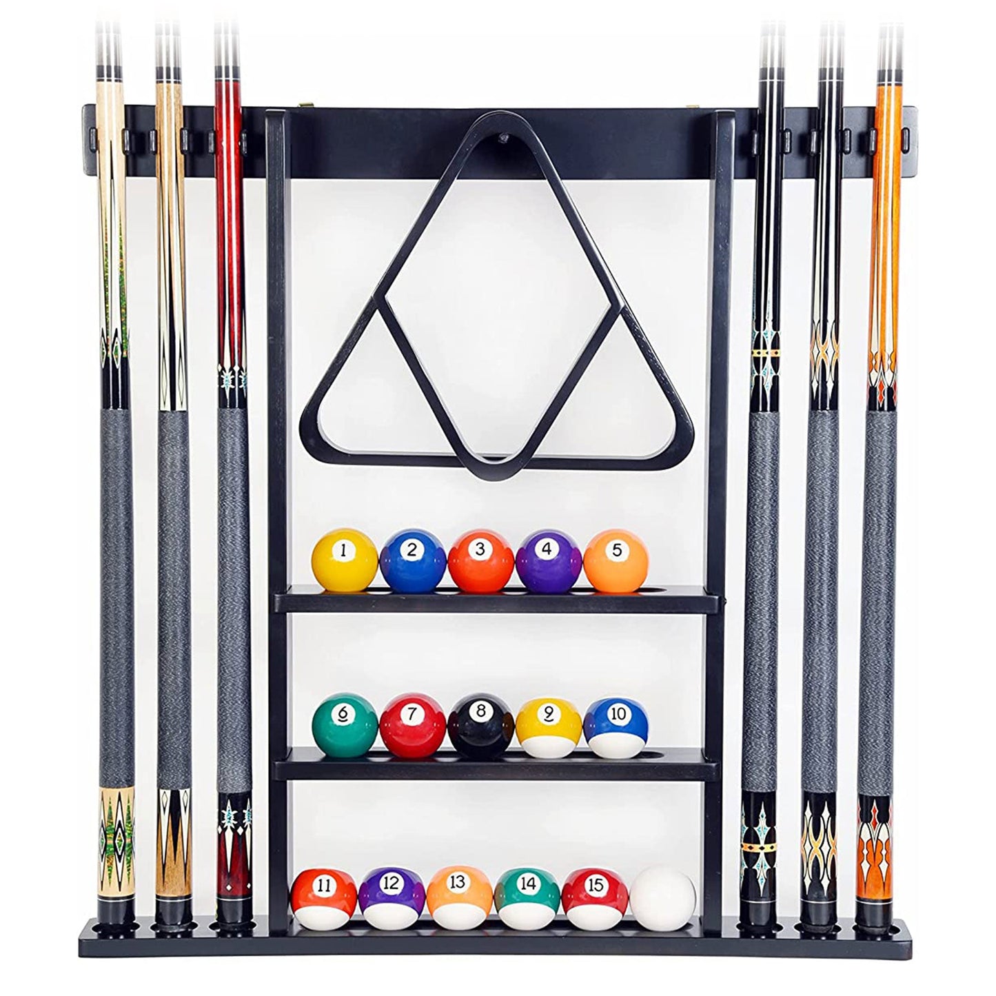 ISZY Billiards Wall Mounted Pool Accessories Billiard Ball and Stick Holder Rack