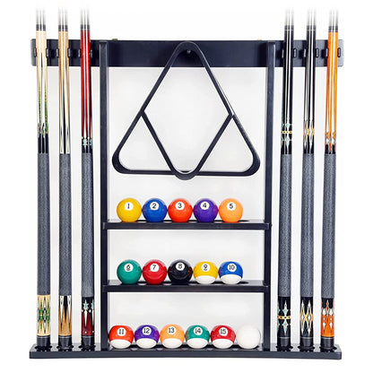 ISZY Billiards Wall Mounted Pool Accessories Billiard Ball and Stick Holder Rack