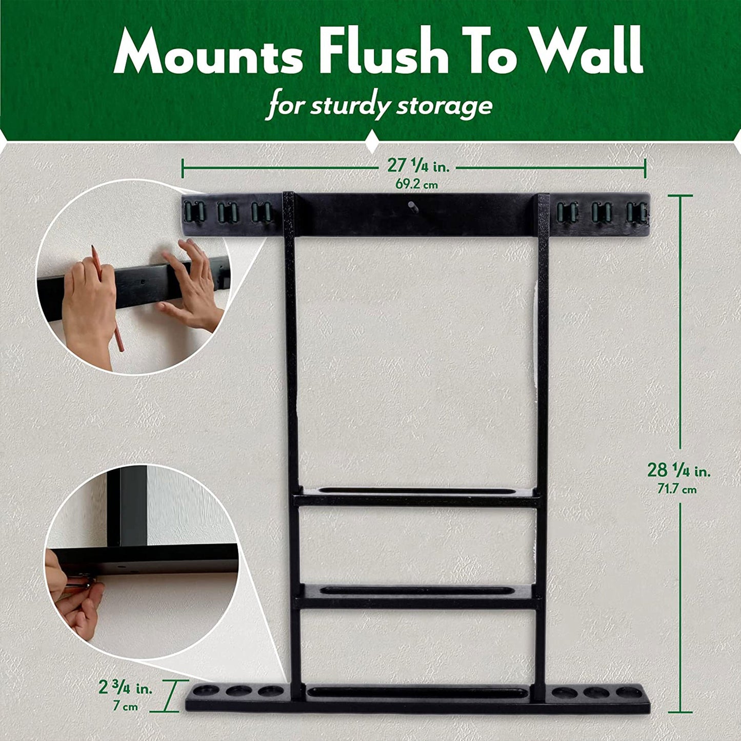 ISZY Billiards Wall Mounted Pool Accessories Billiard Ball and Stick Holder Rack