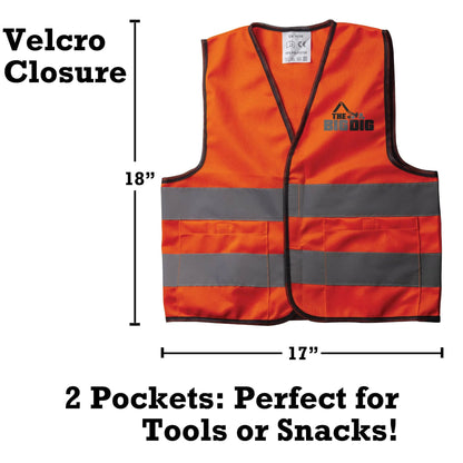 The Big Dig Sandbox Digger Excavator Crane, Vest and Helmet Bundle Outdoor Toy