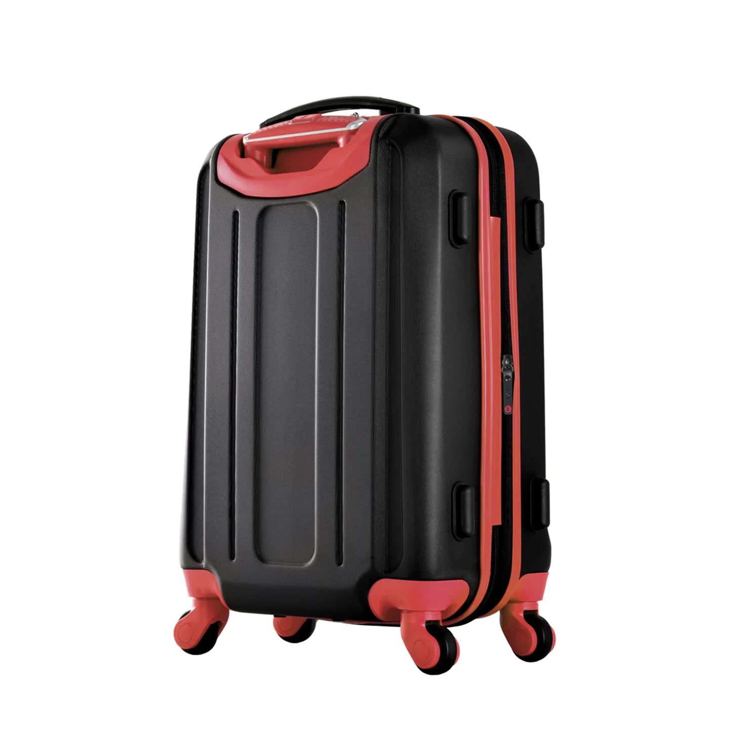 Olympia Apache II Hardcase 4 Wheel Spinner Suitcase 3 Piece Luggage Set, Red