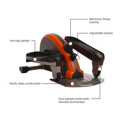 Stamina Inmotion E1000 Compact Lower Body Cardio Workout Strider Machine, Orange