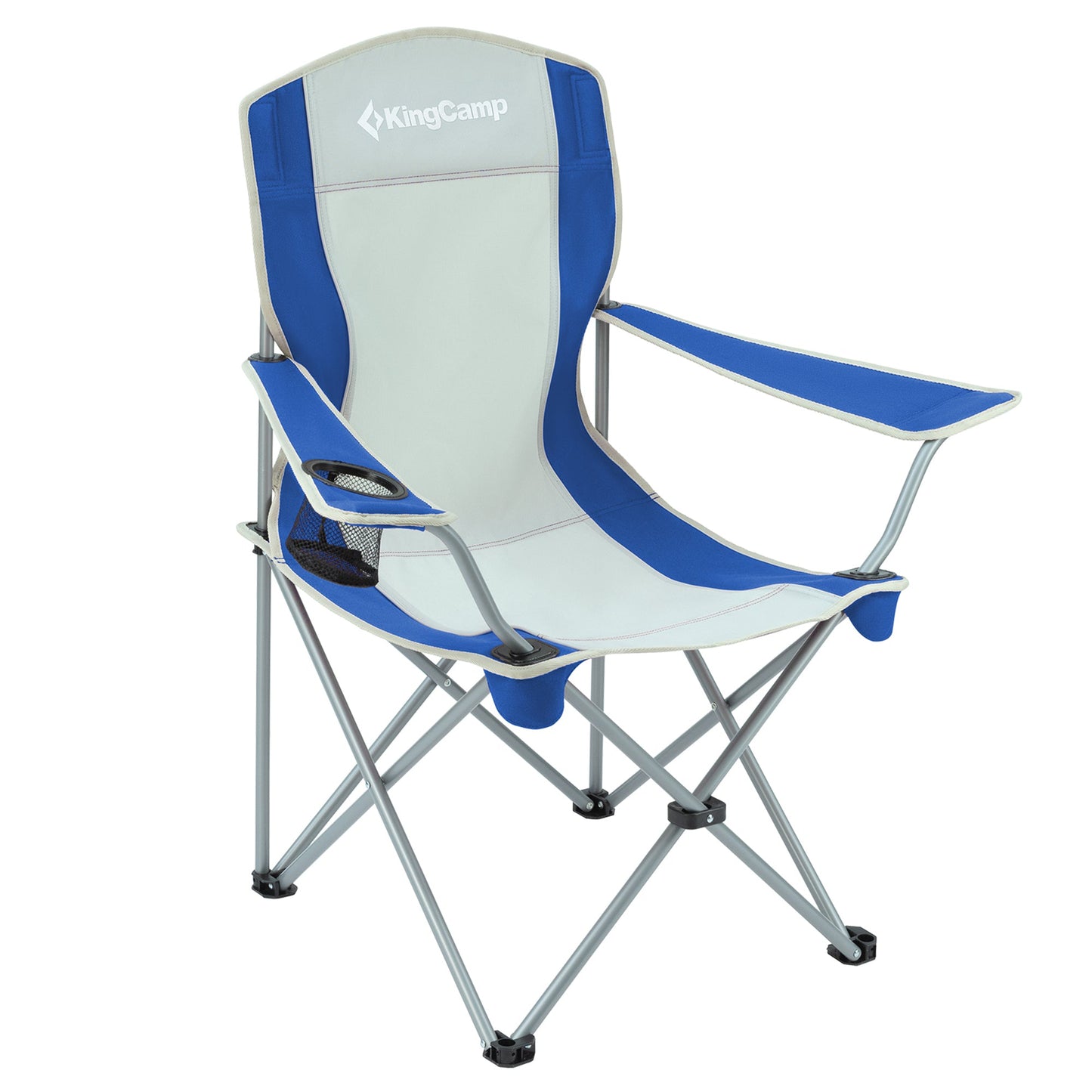 KingCamp Lightweight Folding Outdoor Camping Chair with Cupholder, Blue/Grey