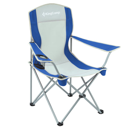KingCamp Lightweight Folding Outdoor Camping Chair with Cupholder, Blue/Grey