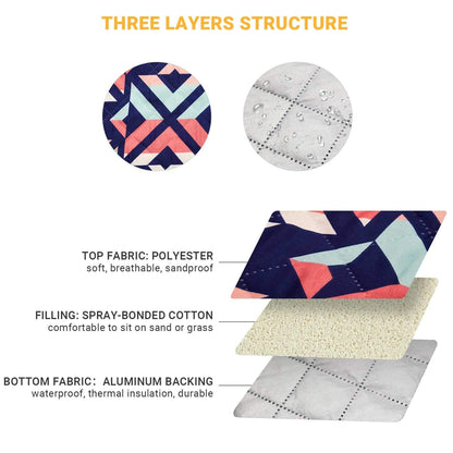 KingCamp Portable Outdoor Waterproof Picnic Hiking Blanket 118" x 118", Rose Red