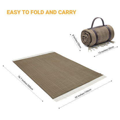 KingCamp Portable Outdoor Waterproof Picnic Beach Blanket, PEVA, Beige/Coffee