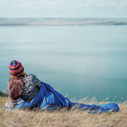 KingCamp 87x59" 2 Person 20 Degree Family Couple Sleeping Bag w/2 Pillows, Blue