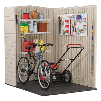Rubbermaid Large 5x6 Ft Resin Weather Resistant Outdoor Storage Shed, Sandstone