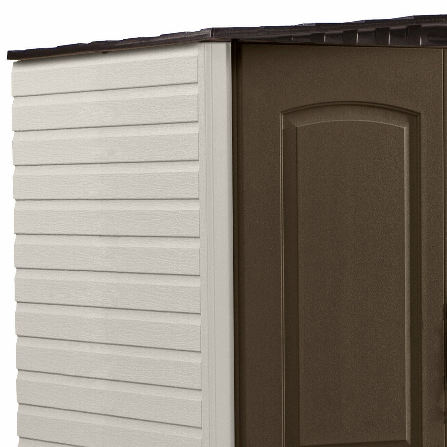 Rubbermaid 5x4 Ft Resin Weatherproof Outdoor Storage Shed, Canteen Brown/Putty