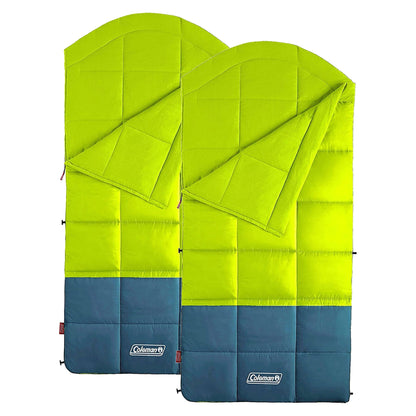 Coleman Kompact Thermolock 40 Fahrenheit Big Tall Contour Sleeping Bag (2 Pack)
