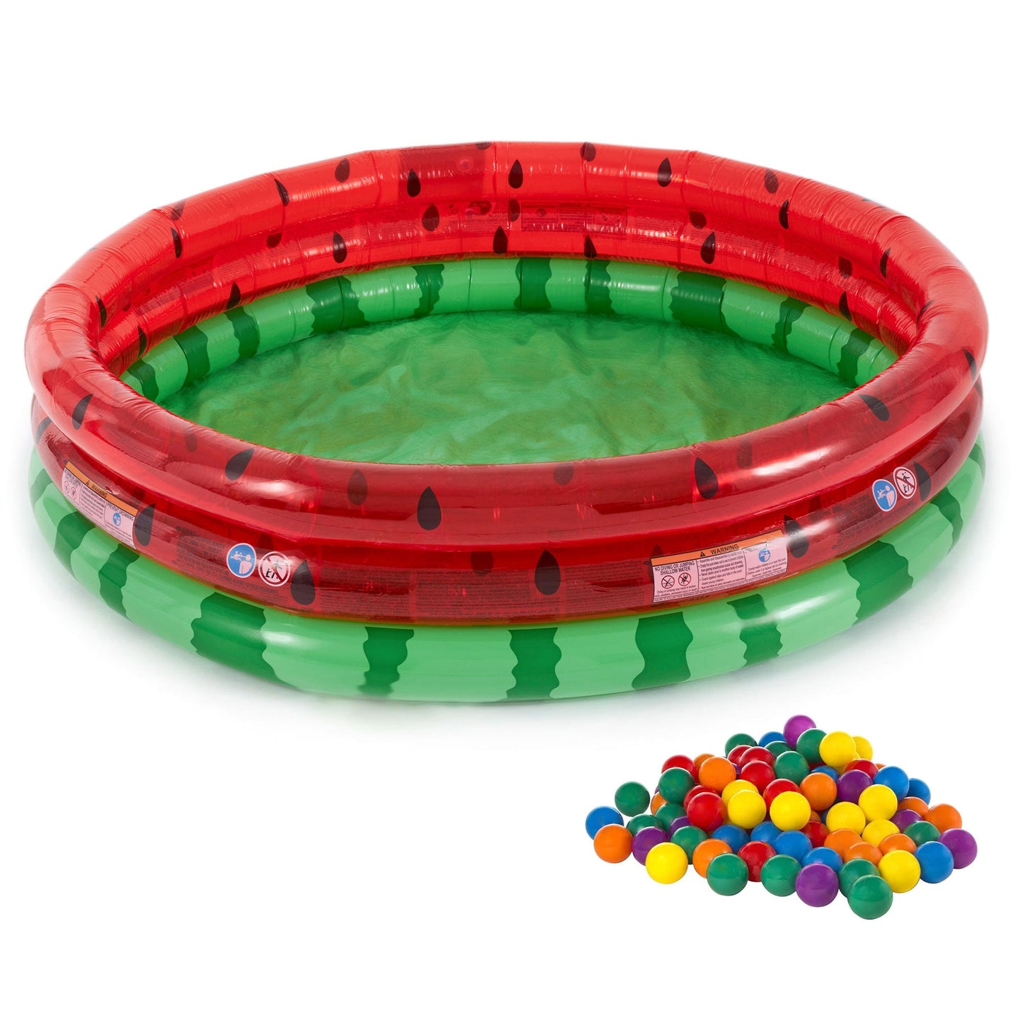 Intex Inflatable Kiddie Watermelon Pool with Multi-Colored Fun Ballz, 100 Pack