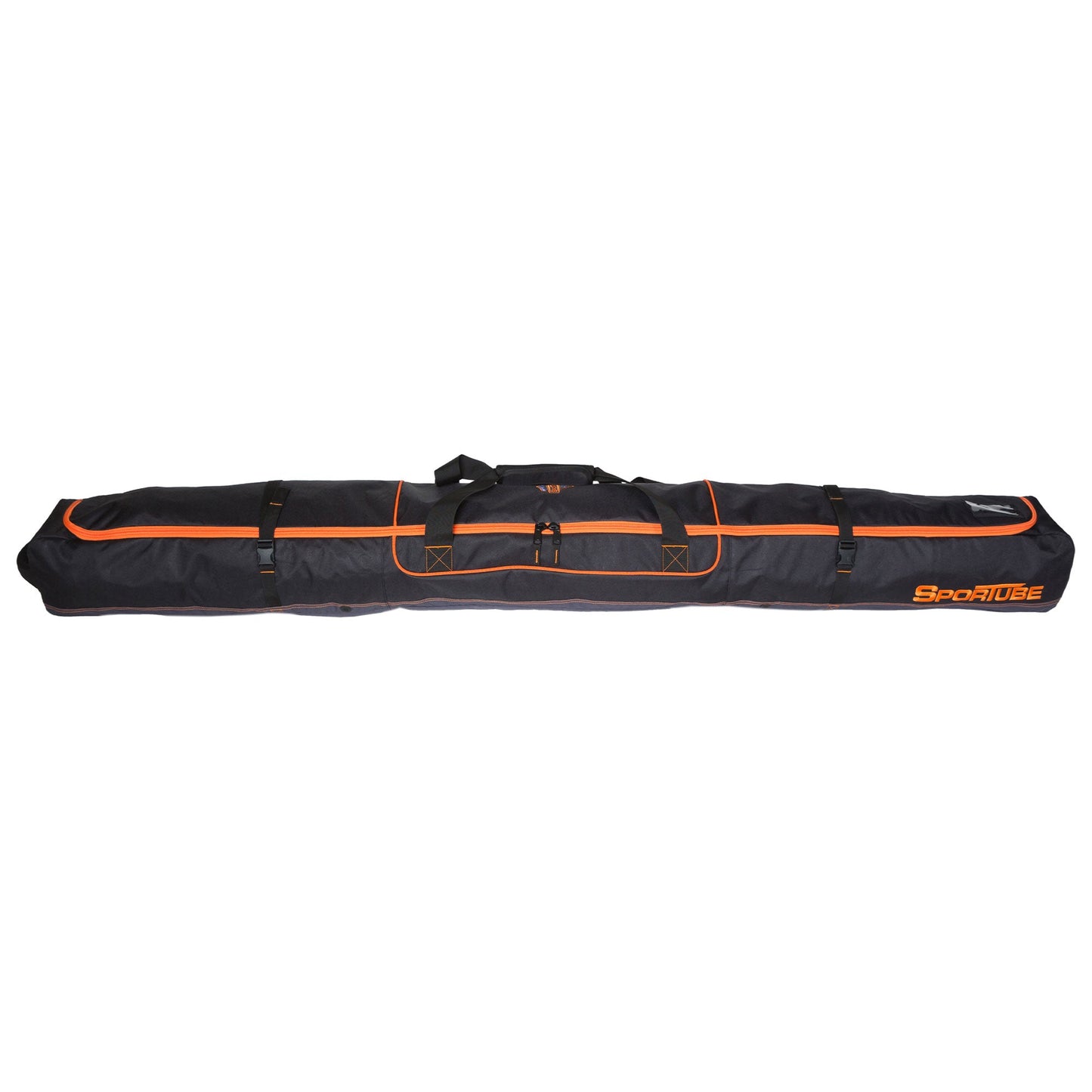 Sportube Traveler Padded 6 Foot Single Pair Ski & Pole Luggage Bag, Black/Orange