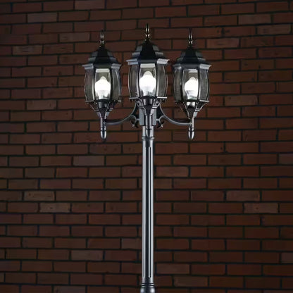 NOMA 7' Outdoor Lamp Post Triple Head All Weather Classic Decor Light, Black