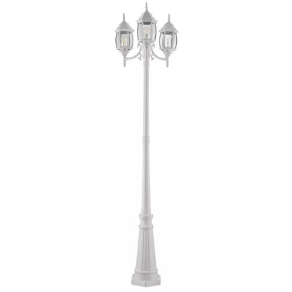 NOMA 7' Outdoor Lamp Post Triple Head All Weather Classic Decor Light, White