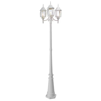 NOMA 7' Outdoor Lamp Post Triple Head All Weather Classic Decor Light, White