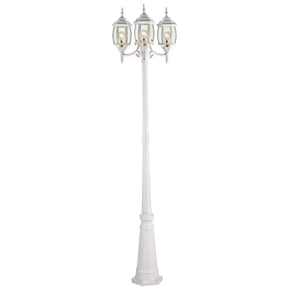 NOMA 7' Outdoor Lamp Post Triple Head All Weather Classic Decor Light, White
