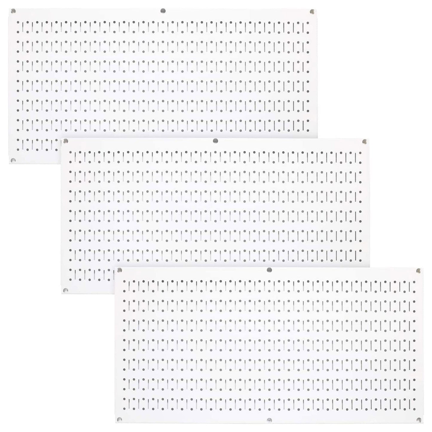 Wall Control 32" x 16" Horizontal Pegboard Garage Tool Organizer, White (3 Pack)