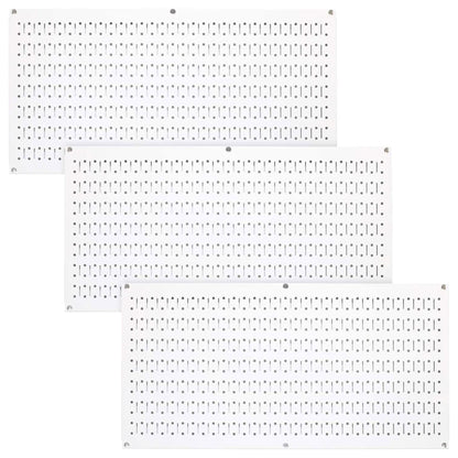 Wall Control 32" x 16" Horizontal Pegboard Garage Tool Organizer, White (3 Pack)