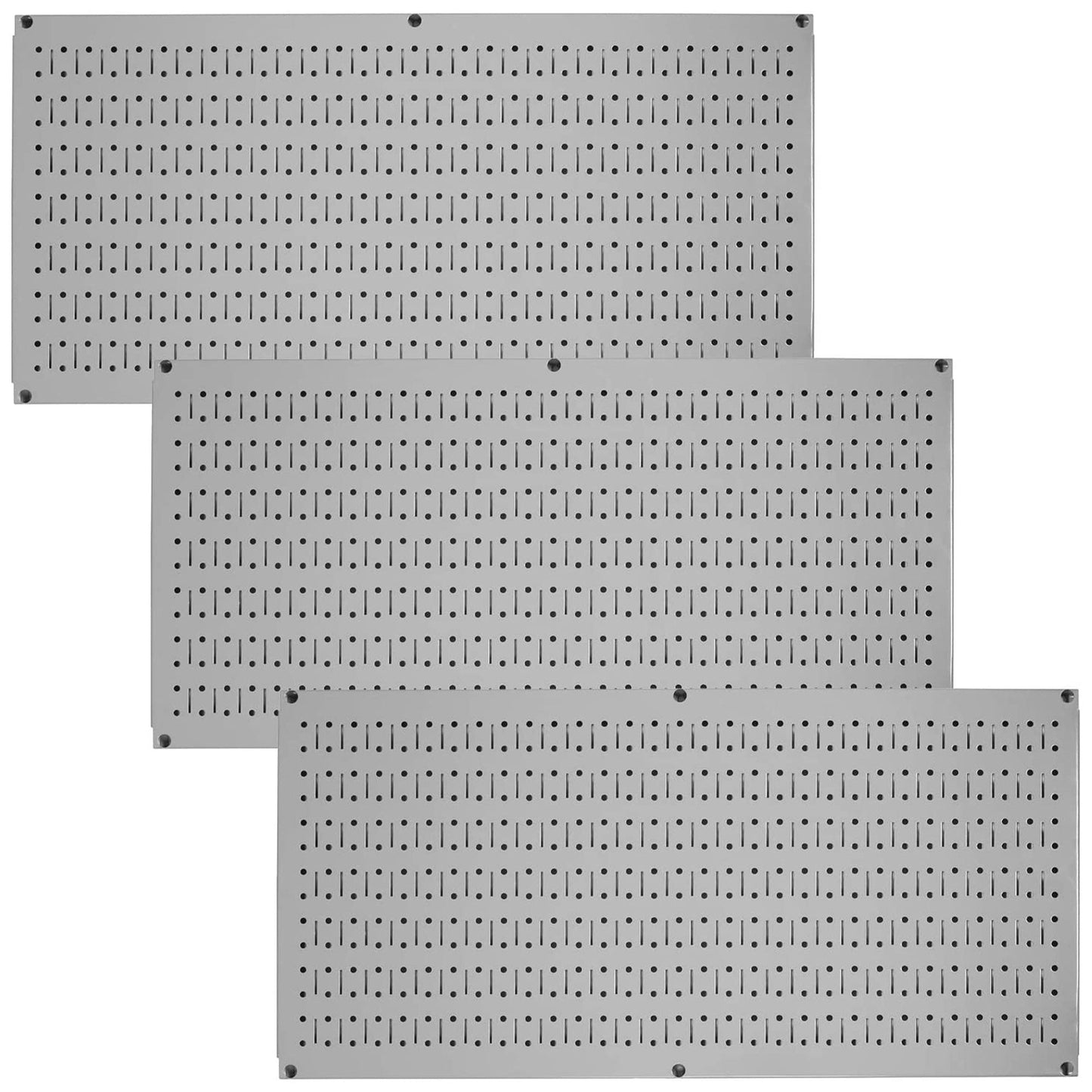 Wall Control 32" x 16" Horizontal Pegboard Garage Tool Organizer, Gray (3 Pack)