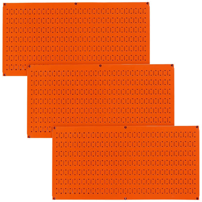 Wall Control 32" x 16" Horizontal Pegboard Garage Tool Organizer, Orange (3 Pk)