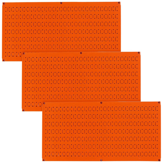 Wall Control 32" x 16" Horizontal Pegboard Garage Tool Organizer, Orange (3 Pk)