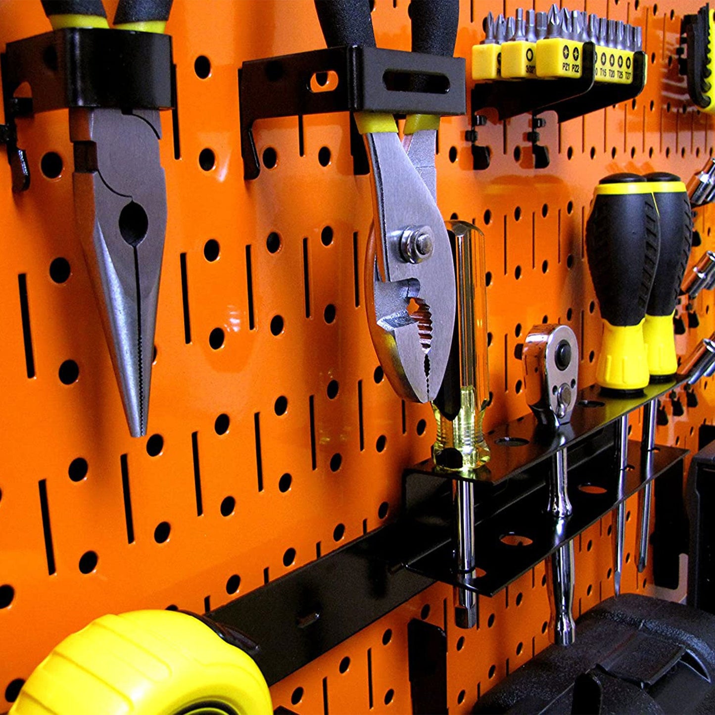 Wall Control 32" x 16" Horizontal Pegboard Garage Tool Organizer, Orange (3 Pk)
