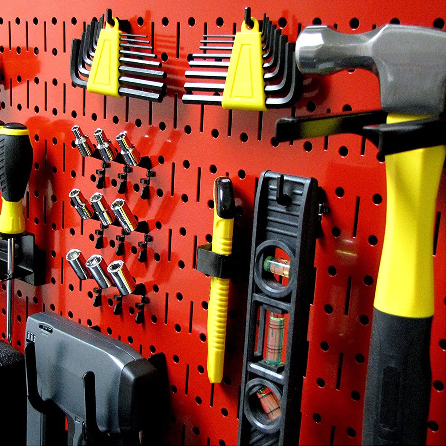 Wall Control 32" x 16" Horizontal Pegboard Garage Tool Organizer, Red (3 Pack)