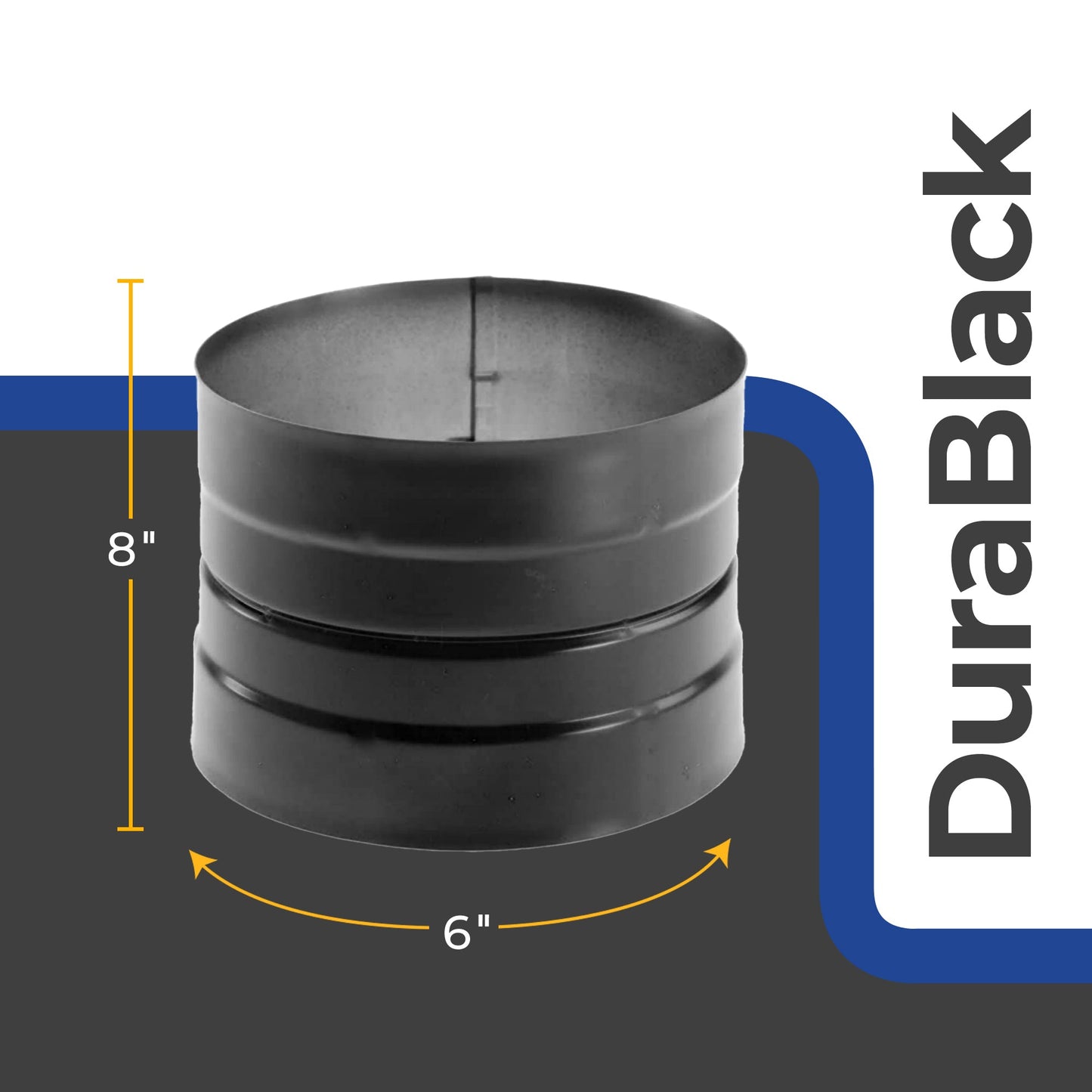 DuraVent DuraBlack 6" Single Wall Drip Free Skirted Stove Top Adapter, Black