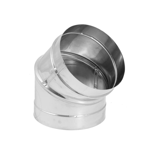 DuraVent DuraBlack 6" Stainless Steel Single Wall 45 Degree Elbow Stove Pipe