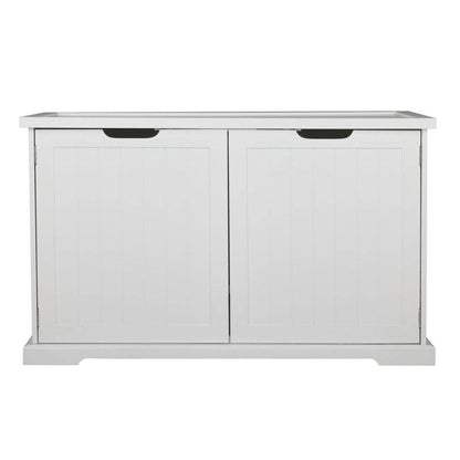 Merry Products Cat Washroom Storage Bench Boxes with Removable Partition Wall