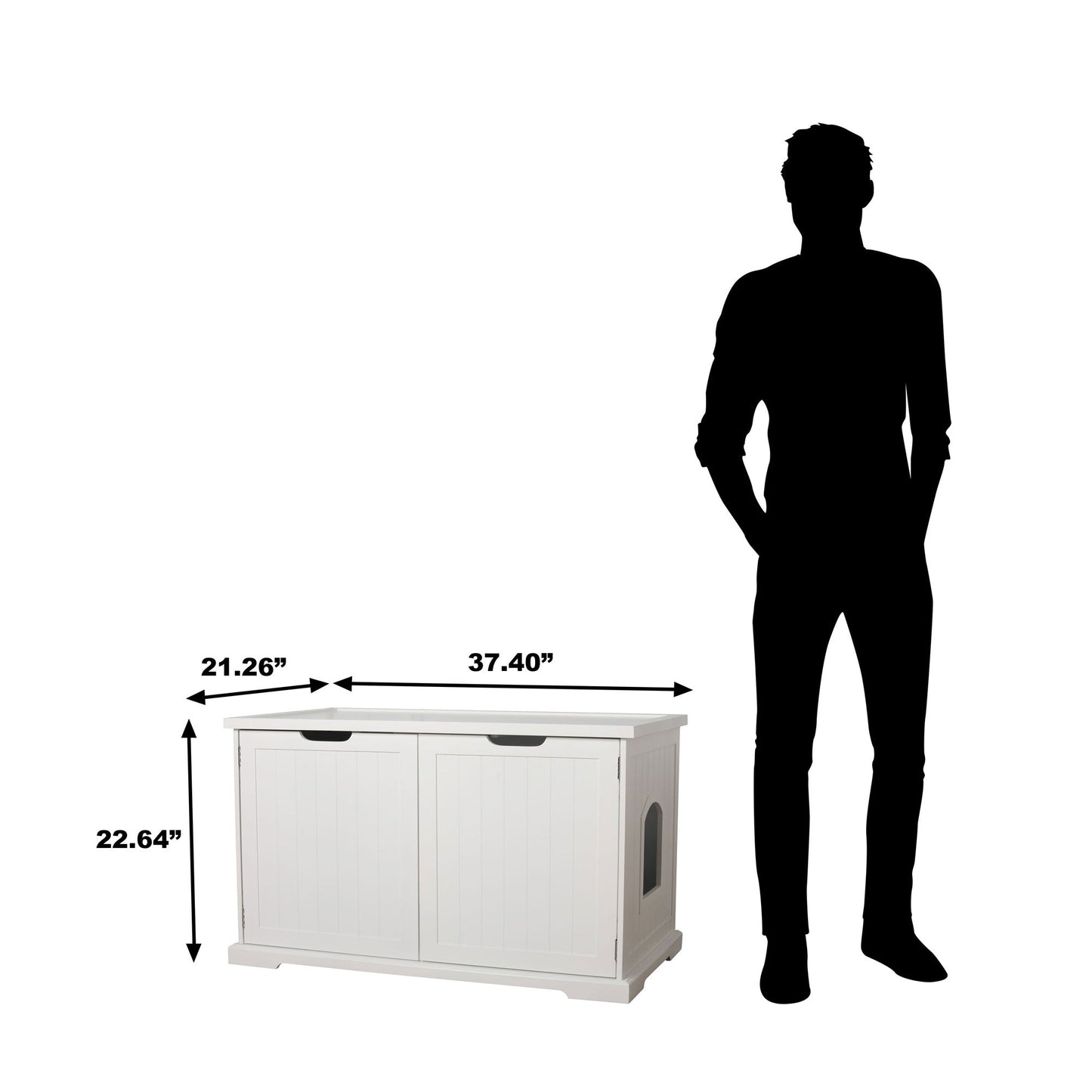 Merry Products Cat Washroom Storage Bench Boxes with Removable Partition Wall