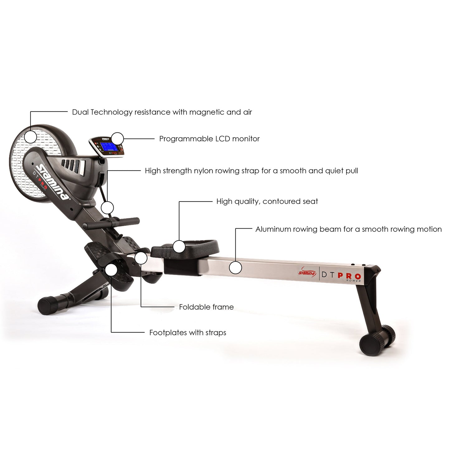 Stamina Products DT Pro Power Air and Magnetic Resistance Rowing Fitness Machine